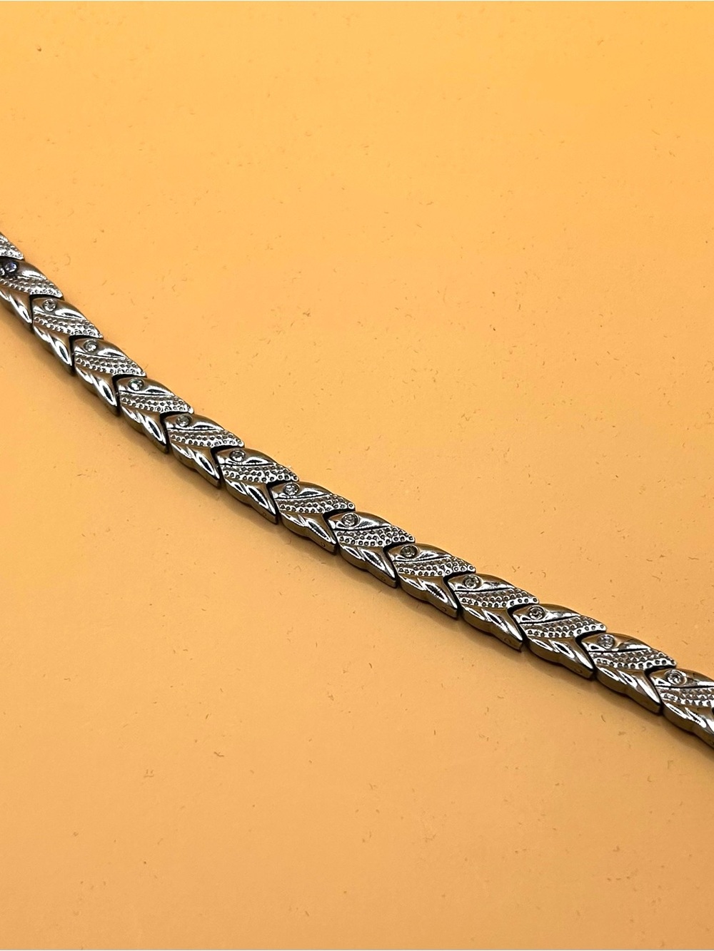 Men’s stainless steel and diamond bracelet